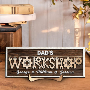 Father's Day Gifts From Kids, Workshop Sign, Custom Garage Sign, Dad Sign, Dad Wood Sign, Father's Day Sign, Sign With Kids Names