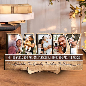Father's Day Gifts From Kids, Daddy Photo Collage Gift, Custom Photo Sign for Dad with Kids' Name, 1st Fathers Day Gifts, Dad Sign