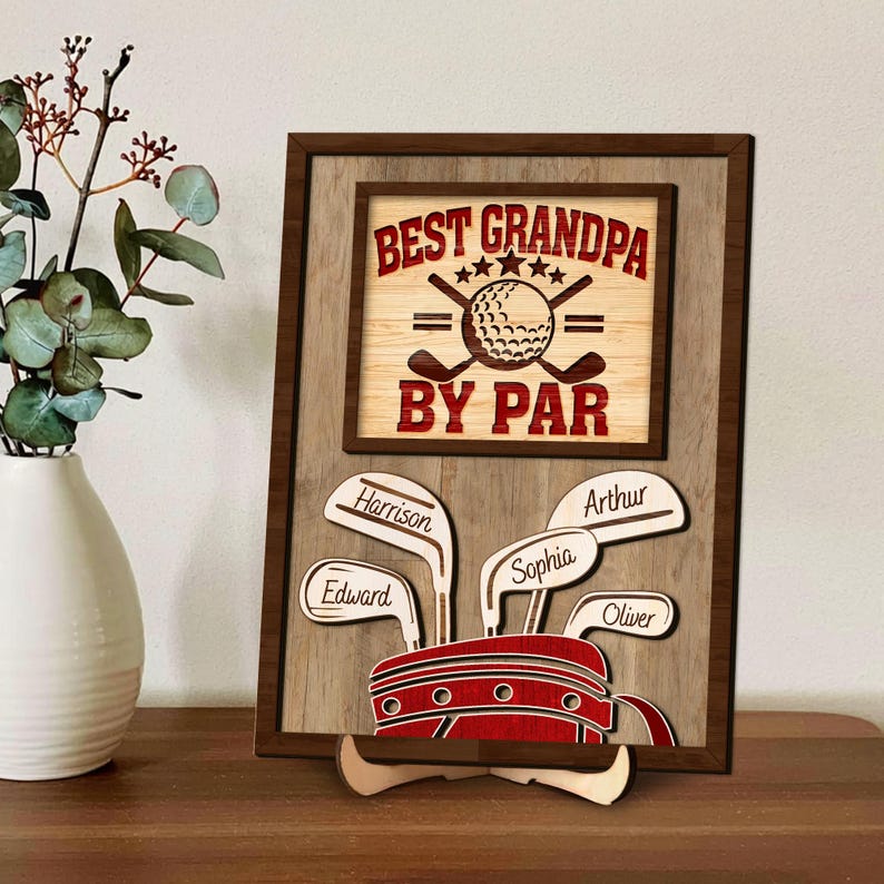 Personalized Fathers Day Gifts Golf, Grandpa Golf Sign, Best Grandpa by Par Fathers Day Golfing Gift, Gifts For Grandpa From Grandkids
