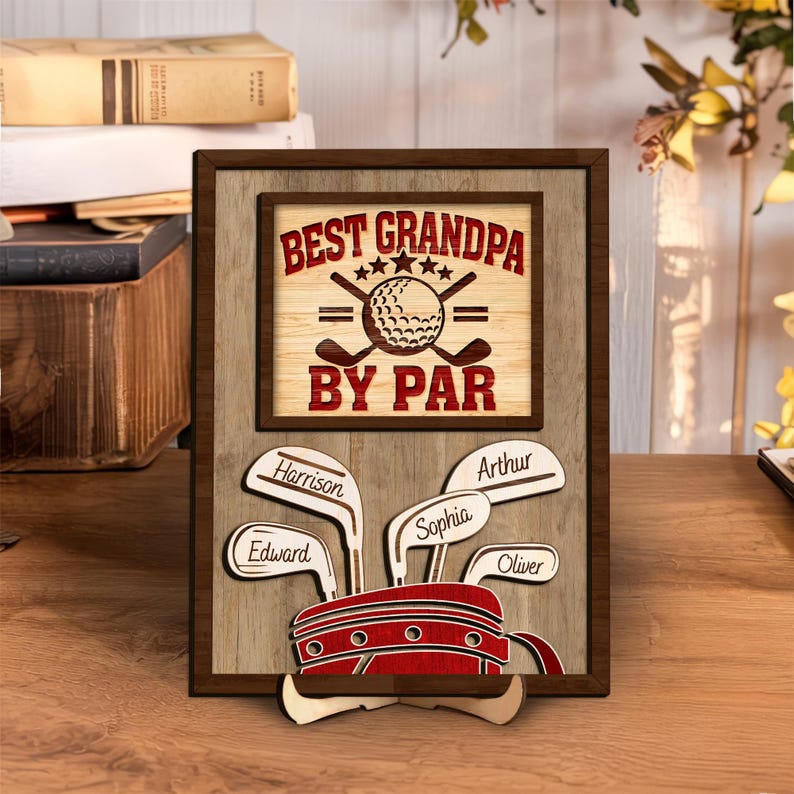 Personalized Fathers Day Gifts Golf, Grandpa Golf Sign, Best Grandpa by Par Fathers Day Golfing Gift, Gifts For Grandpa From Grandkids
