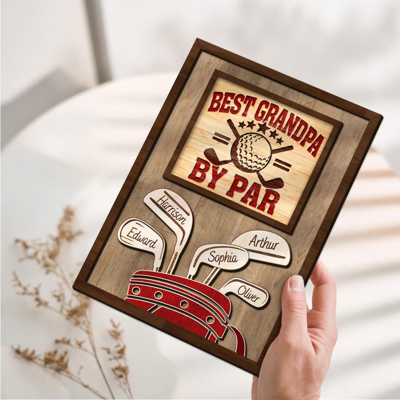 Personalized Fathers Day Gifts Golf, Grandpa Golf Sign, Best Grandpa by Par Fathers Day Golfing Gift, Gifts For Grandpa From Grandkids
