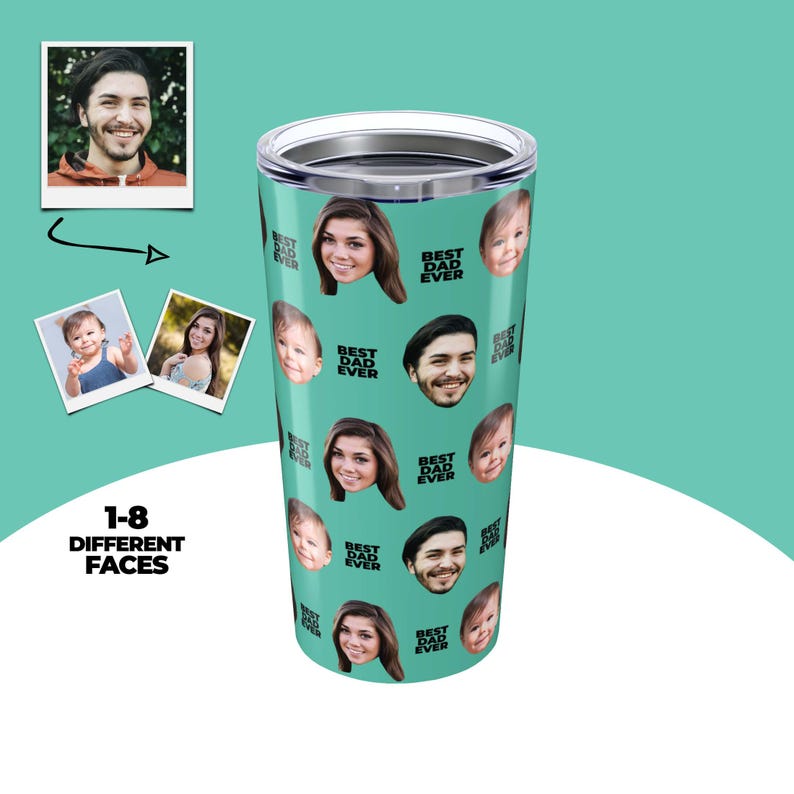 Custom Tumbler, Personalized Photo Tumbler With Text, Customized Travel Mug, Personalized Gift, Face Tumbler, Gift For Him, Gift For Her