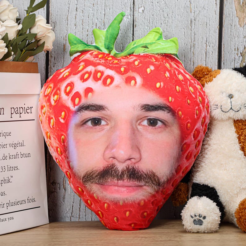Personalized ugly fruit pillow, customized unique face pillow, funny pillow, face pillow, customized pet face pillow, birthday gift for him