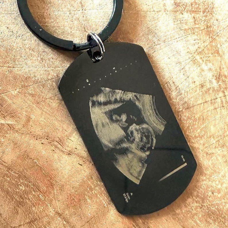 Personalized Ultrasound Keychain, Sonogram, Bump keyring, Baby Scan Gift, Bump keyring, Dad Birthday Gift from Bump