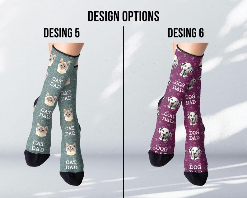 Custom Father's Day Photo Socks, Personalized Gift with Picture & Text, Funny Dad Gift from Kids or Wife