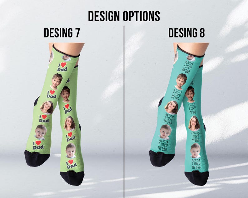 Custom Father's Day Photo Socks, Personalized Gift with Picture & Text, Funny Dad Gift from Kids or Wife