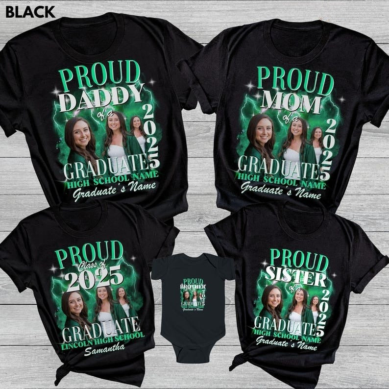 Proud Mom, Dad of a 2025 Graduate Shirt With Custom Photo, Family Matching Graduation Tshirts, Graduation Party Gift, Senior Class of 2025 Tees