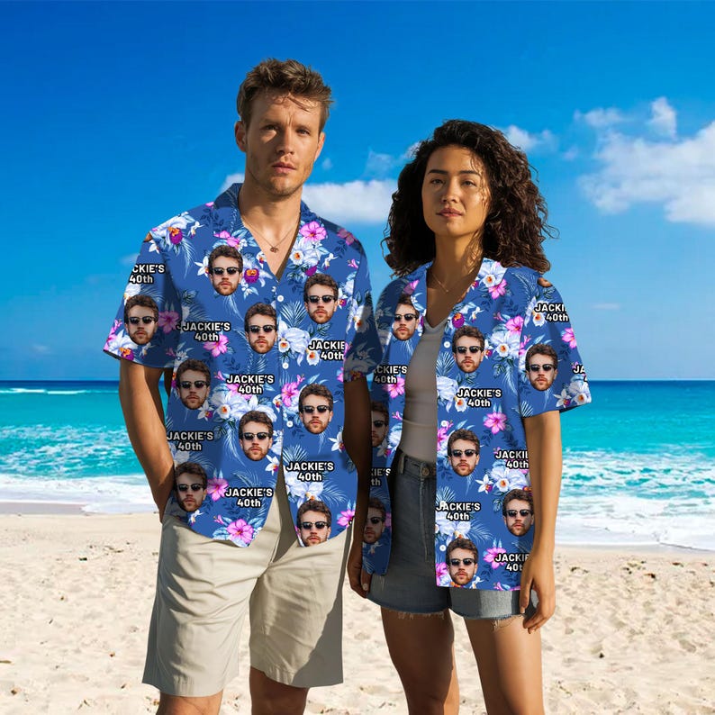 Custom 40th Birthday Face Hawaiian Shirt: Personalized Party Apparel