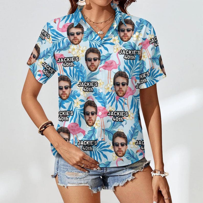 Custom 40th Birthday Face Hawaiian Shirt: Personalized Party Apparel