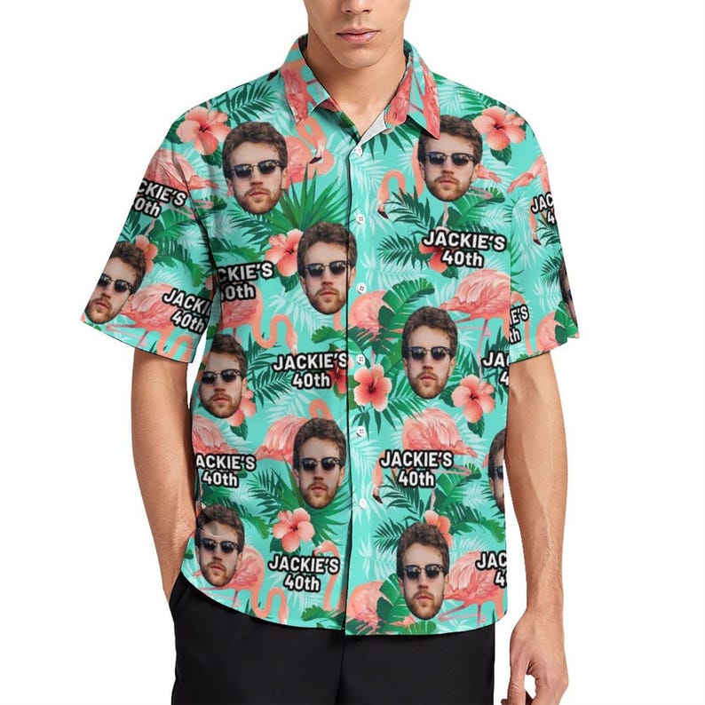 Custom 40th Birthday Face Hawaiian Shirt: Personalized Party Apparel