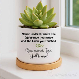 Personalized Plant Pot Retirement Gifts, Custom Succulent Planter, Gift For Coworker, Happy Retirement Gifts for Women Coworker