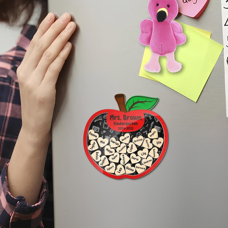 Personalized Teacher Apple Magnet, Thank You Teacher Gifts, End Of Year Gifts, Teacher Apple Sign, Teacher Appreciation Gift From Student