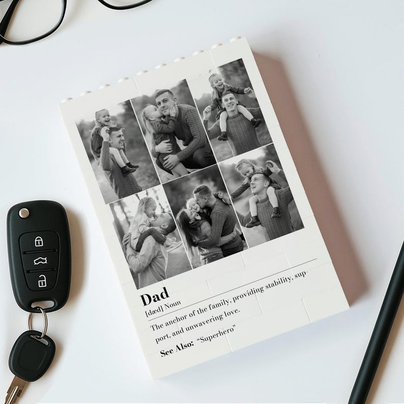 Personalised Photo Puzzle Gift for Dad, Father's Day Brick Picture Frame for Grandpa, Stepdad, Baby Keepsake Gift from Kids