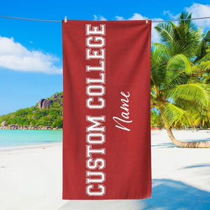 Custom College Beach Towel, Senior 2025, Graduation Gift, Baseball Team, Sorority Gift, School Spirit, School Spirit Custom University Towel
