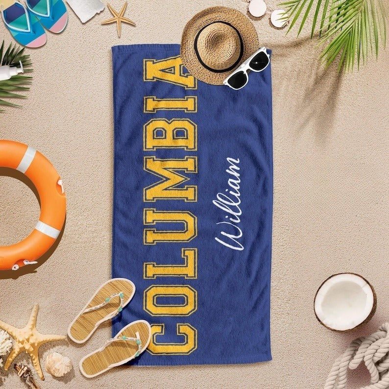 Custom College Beach Towel, Senior 2025, Graduation Gift, Baseball Team, Sorority Gift, School Spirit, School Spirit Custom University Towel