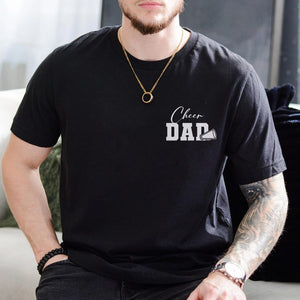 Cheer Dad Shirt, Custom Kids Name Cheer Dad T-Shirt, Cheer Dad Gift, Cheer Gift for Dad, Cheer Shirt for Dad, Sports Dad Tee