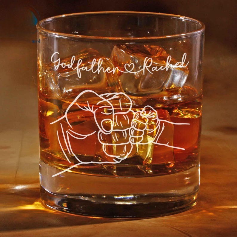 Personalized Godfather Gift, Godfather Whiskey Glass, Father's Day Gift For Godfathers, Custom Uncle Rock Glass, Custom Glass For Dad Gift