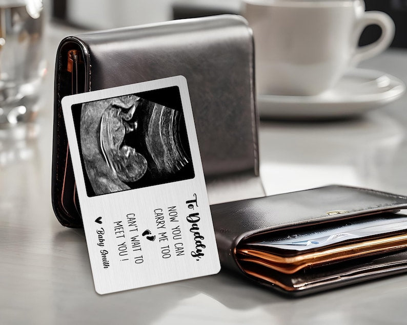 Baby Ultrasound Wallet Card for Dad, First Father's Day Gift for Dad, New Dad Gift from The Bump, Pregnancy Gift for Dad, Gift for Husband
