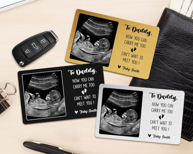 Baby Ultrasound Wallet Card for Dad, First Father's Day Gift for Dad, New Dad Gift from The Bump, Pregnancy Gift for Dad, Gift for Husband