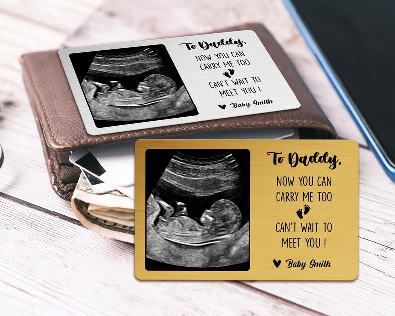 Baby Ultrasound Wallet Card for Dad, First Father's Day Gift for Dad, New Dad Gift from The Bump, Pregnancy Gift for Dad, Gift for Husband