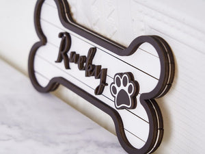 Personalized Dog Bone Name Sign, Handmade Wood Dog Gift, Dog Room Sign, Personalized Wood Crate Sign, Pet Name Sign