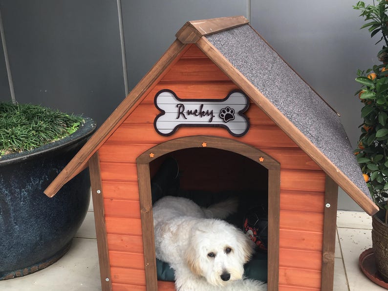 Personalized Dog Bone Name Sign, Handmade Wood Dog Gift, Dog Room Sign, Personalized Wood Crate Sign, Pet Name Sign