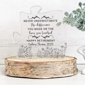 Personalized Retirement Gift For Women, Custom Puzzle Acrylic Plaque Retired Gift For Boss, Co Worker Officially Retired Gift For Her Teacher Nurse