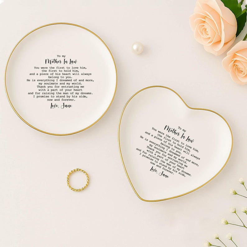 To My Mother in Law On Wedding Day, Custom Jewelry Dish For Mother Of The Groom, Future Mother In Law Ring Dish, Mother Mother's Day Gift