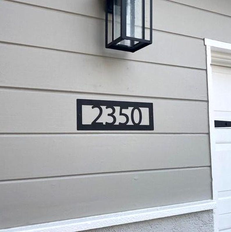 Custom Address Marker - Horizontal House Number - Metal Address Sign