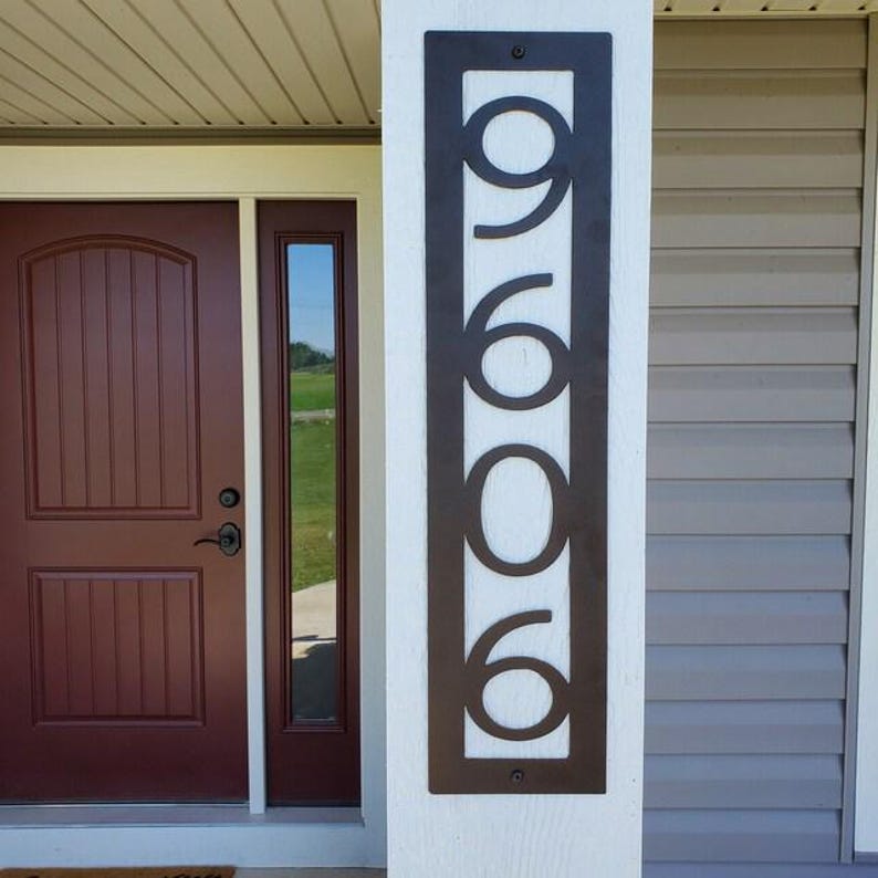 Custom Address Marker - Vertical House Number - Metal Address Sign