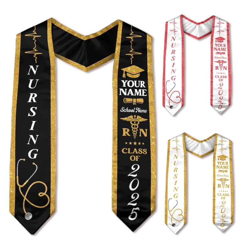 Customized Nursing Stole, Nursing Graduation Stole, RN Stole Nursing Stole Graduation 2025, Nursing Graduation, Nursing Stole Graduate 2026