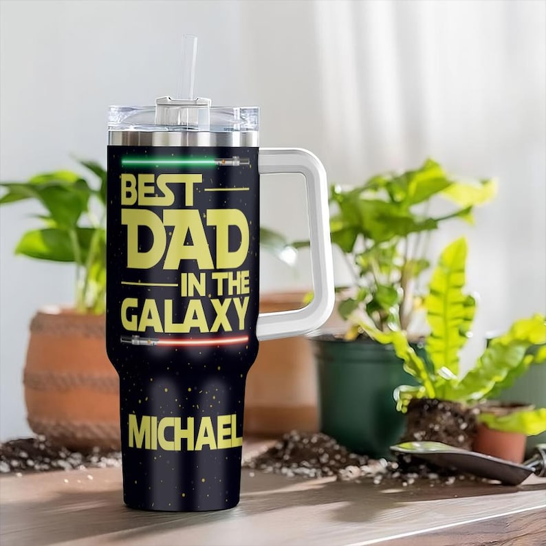 Personalized I Am their Father Tumbler, Custom Kid Names Lightsaber Mug, Father's Day Gift, Dadalorian Coffee Cup, Best Dad Tumbler