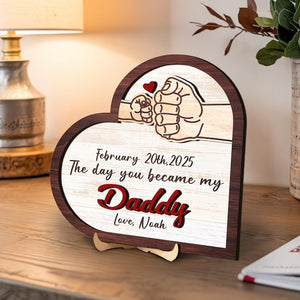 Personalized The Day You Became My Daddy Gift, First Fathers Day Gift From Baby, New Dad Wooden Sign, First Time Fathers Day Gift