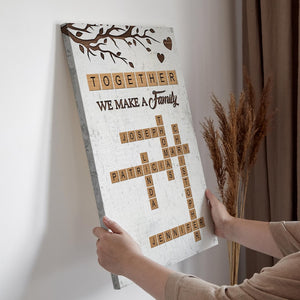 Custom Crossword Puzzle Family Name Canvas Wall Art, Personalized Family Crossword Puzzle Decor, Gift for Parents, Anniversary, Home Decor