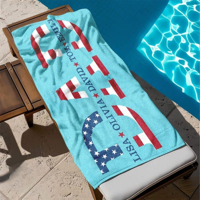 Dad Beach Towel, Custom Fathers Day Gifts for Dad, Dad Gifts from Kids, Papa Beach Towel, Summer Pool Towel for Fathers Day, Gift for Dad