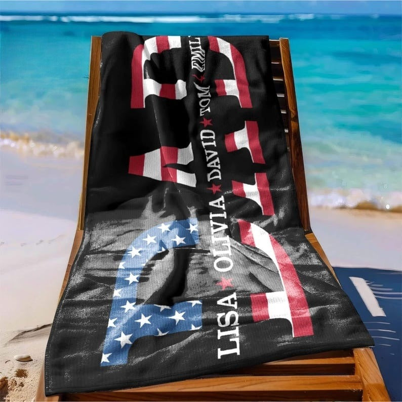 Dad Beach Towel, Custom Fathers Day Gifts for Dad, Dad Gifts from Kids, Papa Beach Towel, Summer Pool Towel for Fathers Day, Gift for Dad