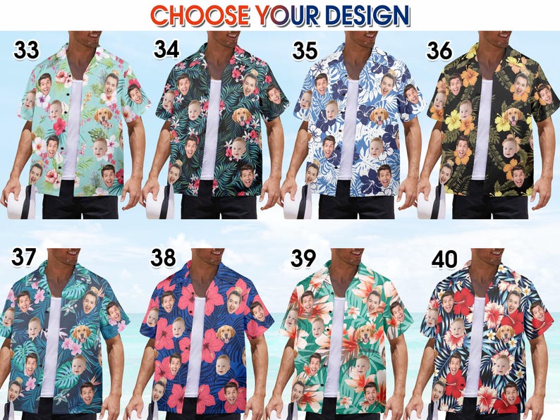 Custom American Flag Hawaiian Shirt with Faces,Personalized Picture Summer Shirt,Custom 4th of July shirt,Kid Photo Hawaiian Shirt for Dad