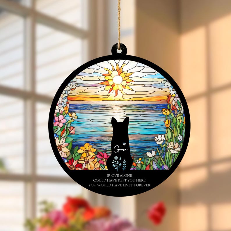 Personalized Loss Of Dog Sympathy Suncatcher, Dog Memorial Gift, Pet Memorial Suncatcher, Loss of Dog Gift, Dog Remembrance Gift