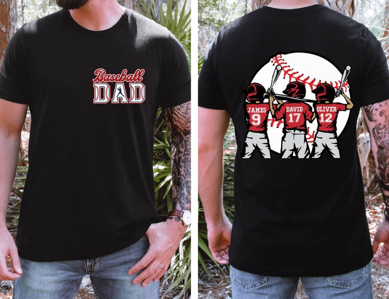 Personalized Baseball Mom Shirt, Baseball Two Player Shirt,Custom Name and Number Baseball Tee, Gameday Mom Shirt, Baseball Gift for Mom Dad