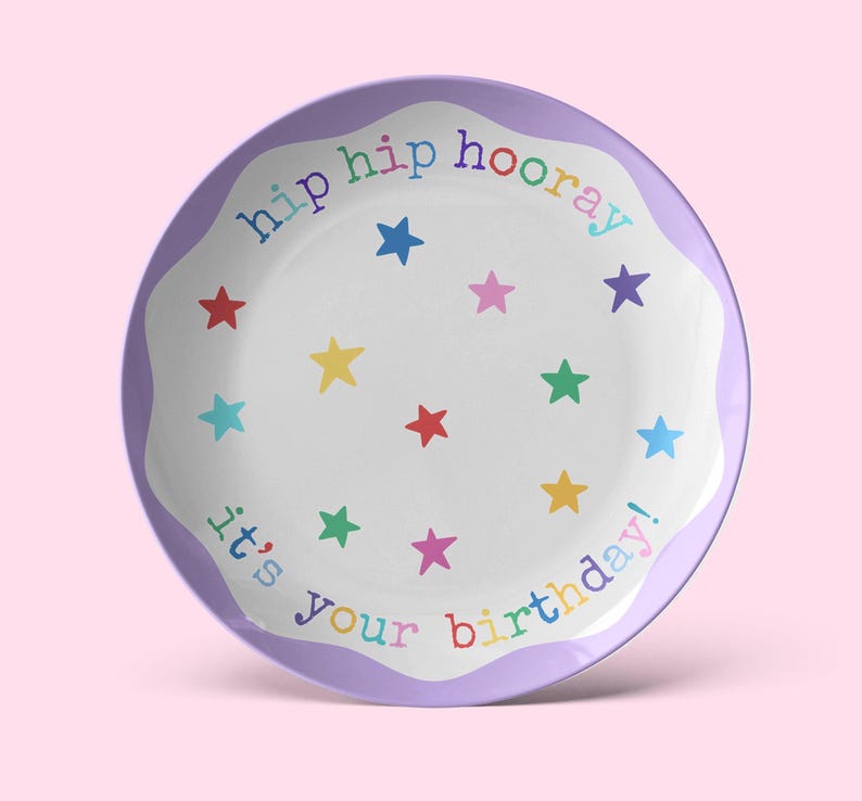 Happy Birthday Plate For Child celebration family birthday cake plate Keepsake Gift For Kid Birthday Present food safe plate for birthday