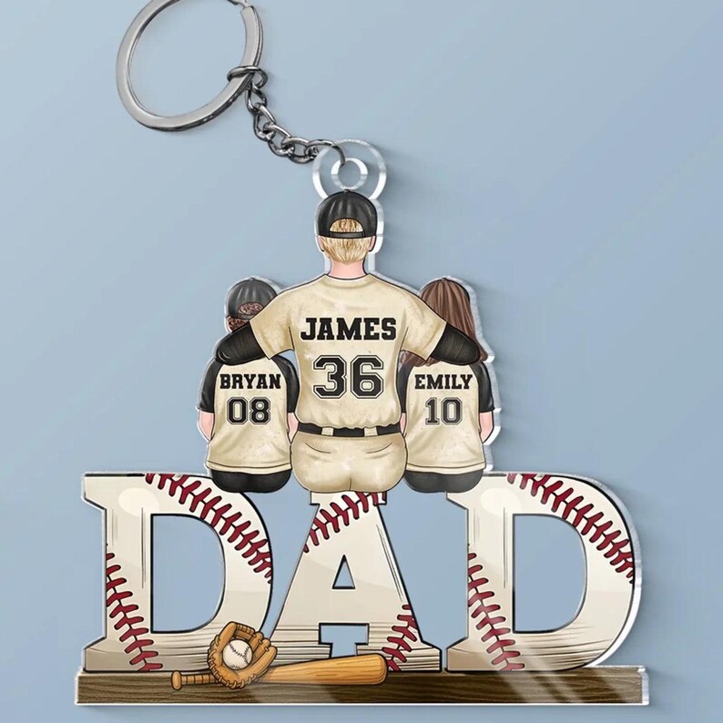 Best Dad Baseball Game Day, Every Day Acrylic Keychain, Father's Day, Gift For Dad, Sport Lovers, Sport Players, Gift for Husband, Grandpa