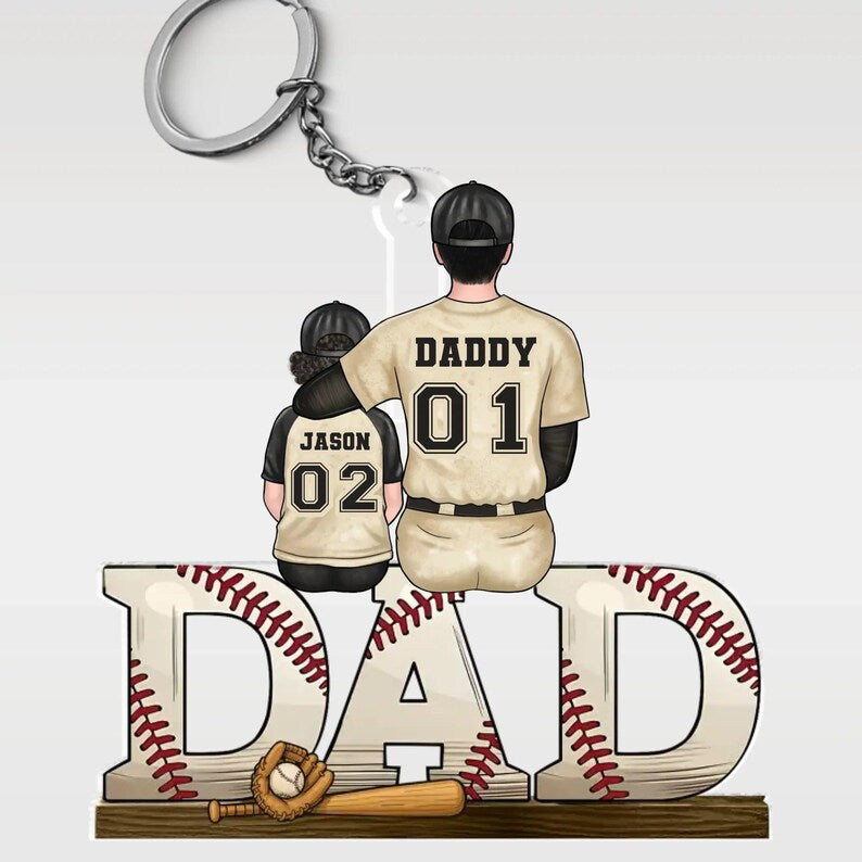 Best Dad Baseball Game Day, Every Day Acrylic Keychain, Father's Day, Gift For Dad, Sport Lovers, Sport Players, Gift for Husband, Grandpa