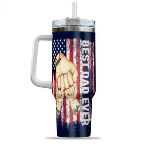 Personalized Best Dad Ever Tumbler 40 Oz Tumbler, Custom Name Kids Tumbler, Dad Gift from Kid, Funny Dad Gift, Tumbler Gift For Father's Day