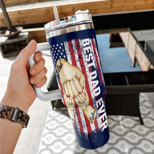Personalized Best Dad Ever Tumbler 40 Oz Tumbler, Custom Name Kids Tumbler, Dad Gift from Kid, Funny Dad Gift, Tumbler Gift For Father's Day