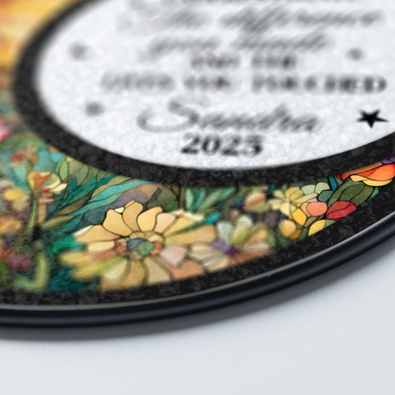 Retirement Gift, Personalized Retirement Stained Glass Suncatcher, Retirement Keepsake,Floral Retirement,Retirement Decor,Retirement Present