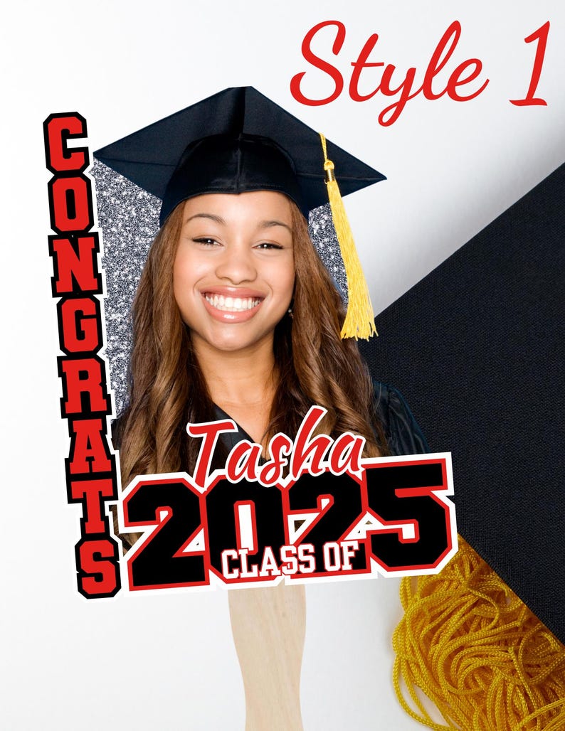 Class of 2025 Graduation Fans| Personalized Grad Keepsake | Ceremony Hand Fans | Graduation Party Favor | Photo Prop