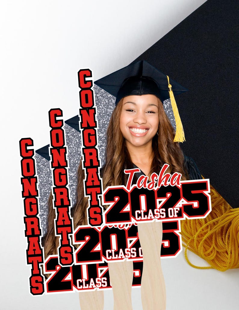 Class of 2025 Graduation Fans| Personalized Grad Keepsake | Ceremony Hand Fans | Graduation Party Favor | Photo Prop