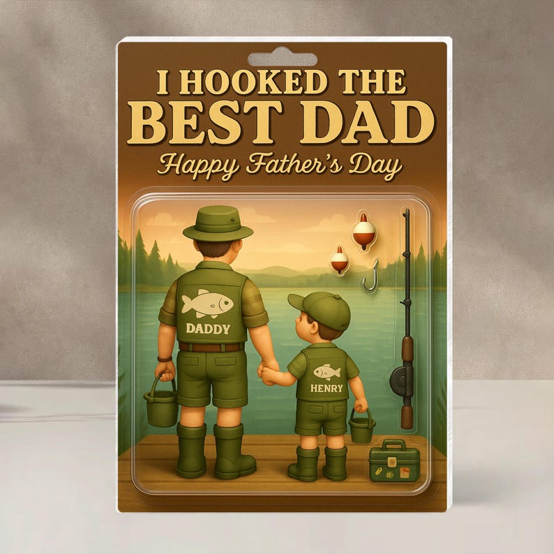 Fishing Dad Acrylic Plaque, Father s Day Gift for Him, Custom Keepsake for Dad or Husband Who Loves Fishing, Unique Gift from Kids