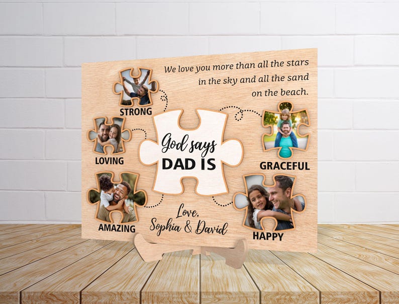 Personalized Photo Frame for Dad, Father's Day Photo Frame, Photo Frame Gift for Dad Father s Day Gif Best Dad
