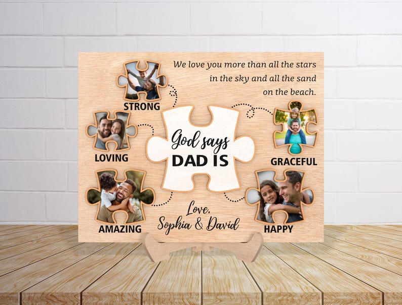 Personalized Photo Frame for Dad, Father's Day Photo Frame, Photo Frame Gift for Dad Father s Day Gif Best Dad